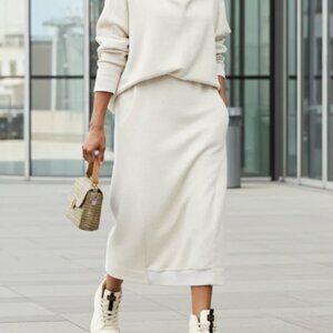 Locker Room Cream Sweatsuit Skirt Size Small